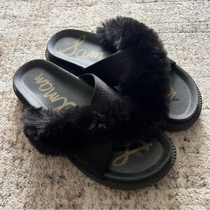 Sam Edelman Bianca Faux Fur Platform Sandal Women's Size 7